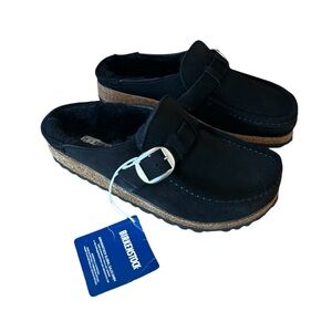 Birkenstock Buckley Shearling Buckle Clog Black EU 36 US 5.5 Cozy Cottagecore